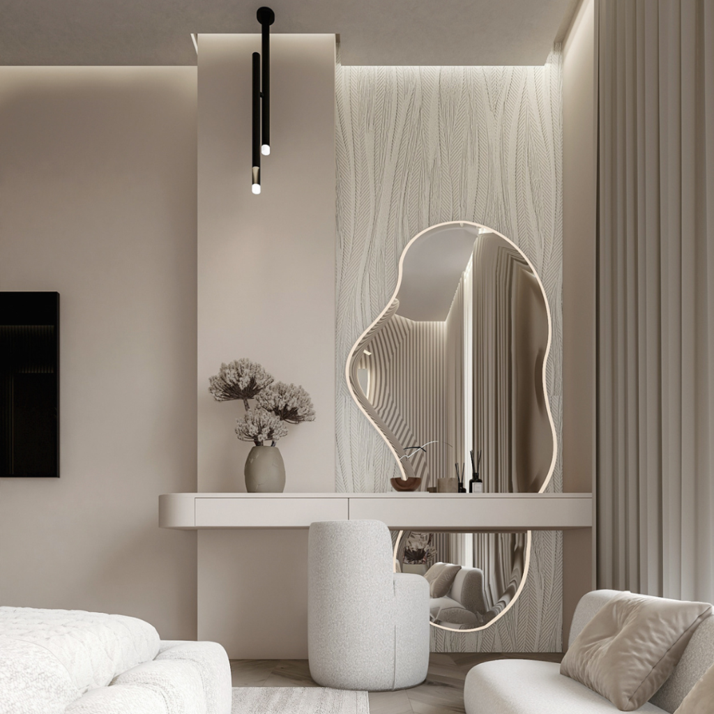 Customize Wall mounted vanity with stool | room dressing