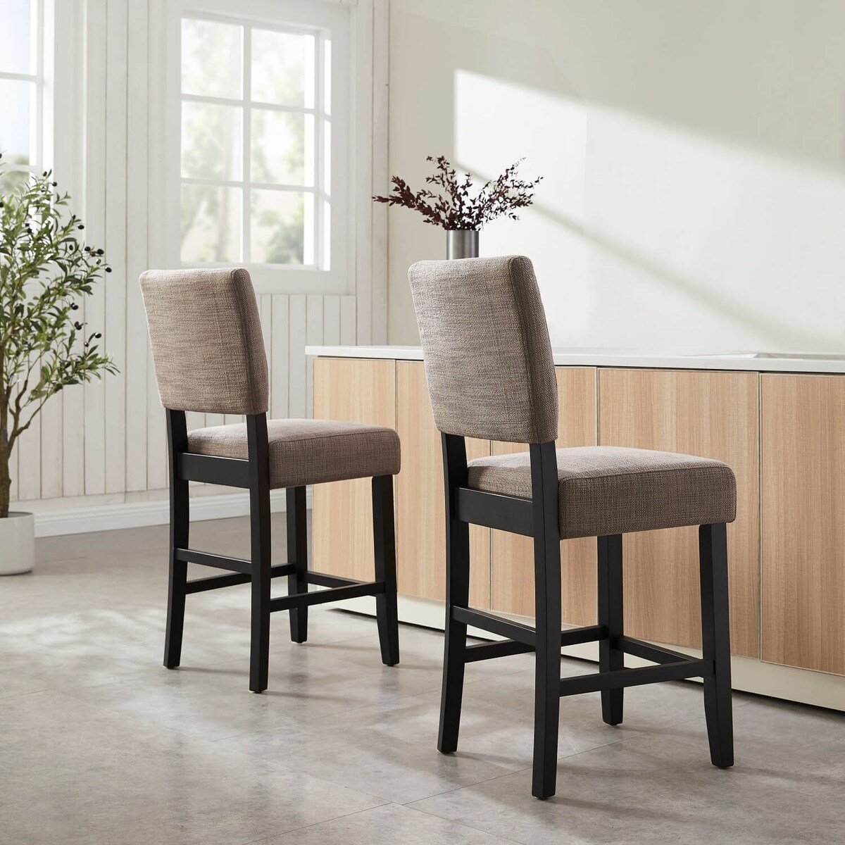 black-gray-24-inch-counter-stool-set_10 Upholstered High-Back Counter Chairs - Stool | back seide design