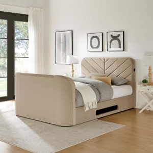 Gulf Luxe TV-Bed , beige color bedroom view