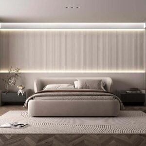 Amani Upholstered bed – Beds | bedroom front view