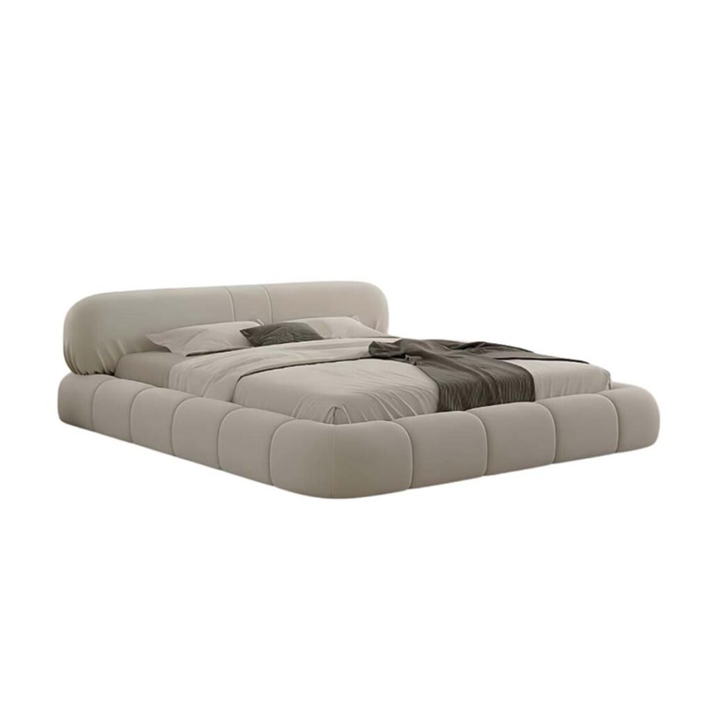 Aura Low-Profile Upholstered – Beds | white background side view