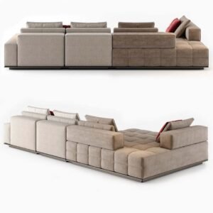 Aura Modular Velvet Sectional Sofa _L shape Sofa _ 2 back side
