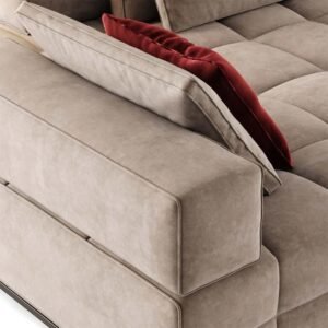 Aura Modular Velvet Sectional Sofa _L shape Sofa _close cushion view