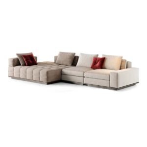 Aura Modular Velvet Sectional Sofa _L shape Sofa _ front side view