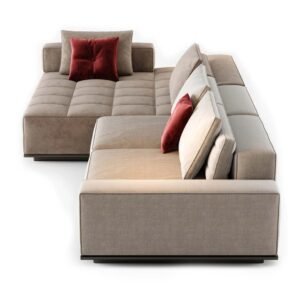 Aura Modular Velvet Sectional Sofa _L shape Sofa _seat side view