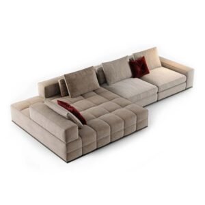 Aura Modular Velvet Sectional Sofa _L shape Sofa _ top side view