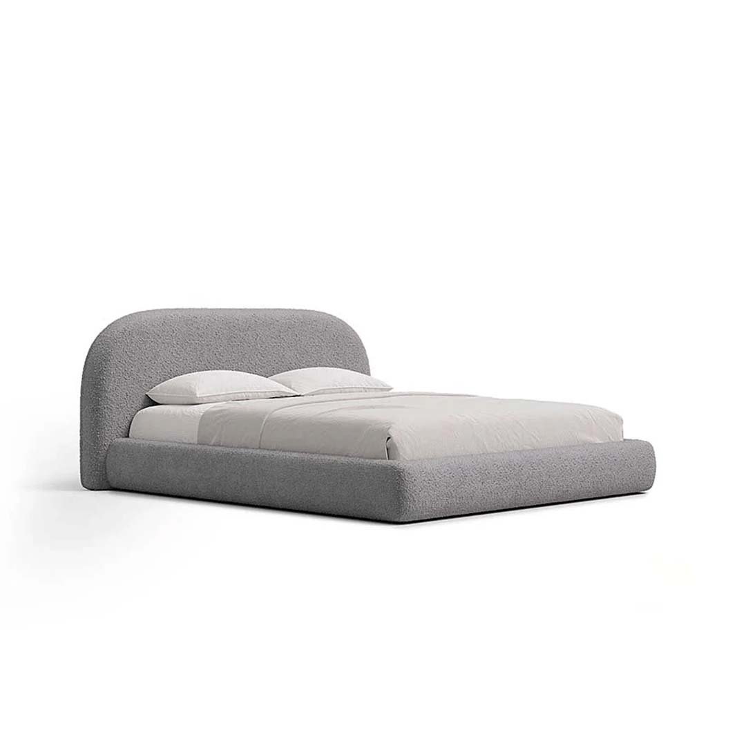 Bellora Upholstered Bed grey side view Bellora Upholstered Bed – Beds | side view white background