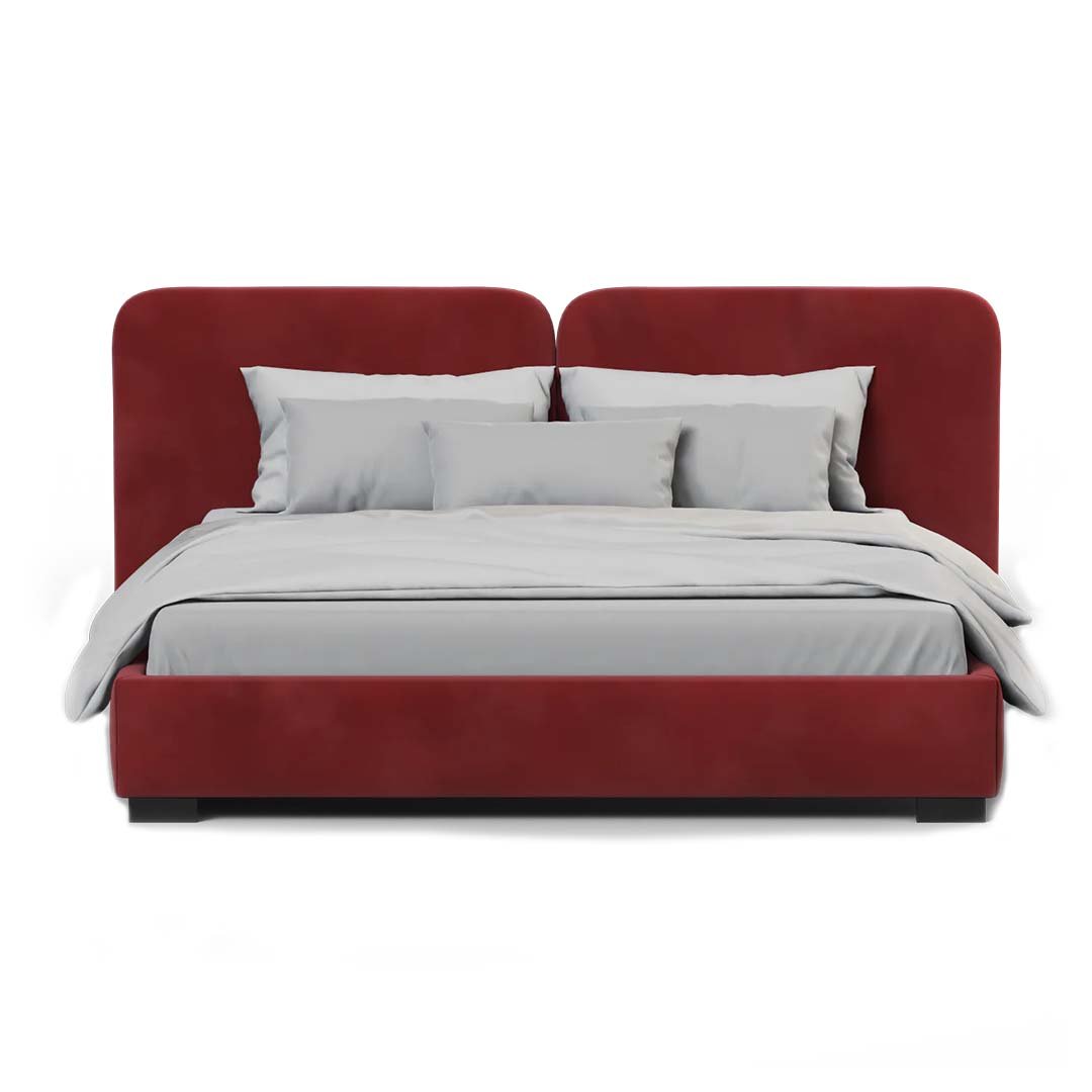 Chloe Velvet Upholstered Bed front main Chloe Velvet Upholstered Bed sideboard view – Beds | front view