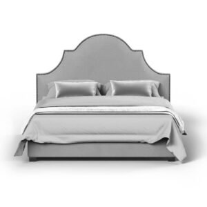 Elara Upholstered Bed with Nailhead Trim – Beds | front view