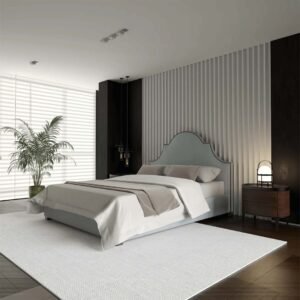 Elara Upholstered Bed with Nailhead Trim – Beds | room view