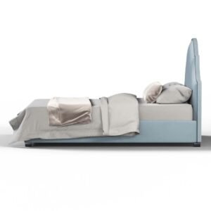 Elara Upholstered Bed with Nailhead Trim – Beds | side view