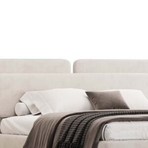 Serene Duo Upholstered Bed – Double Headboard – Beds | close view