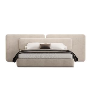 Serene Duo Upholstered Bed – Double Headboard – Beds | bed front