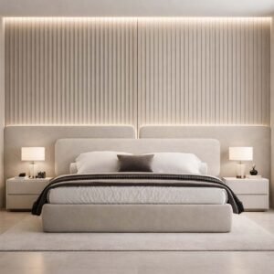 Serene Duo Upholstered Bed – Double Headboard – Beds | lifestyle